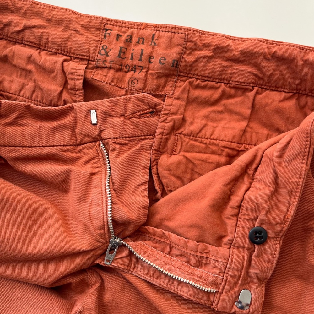 Frank & Eileen Wicklow Chino Crop Pants Raw Hem Womens 6 Rust - Picture 11 of 12